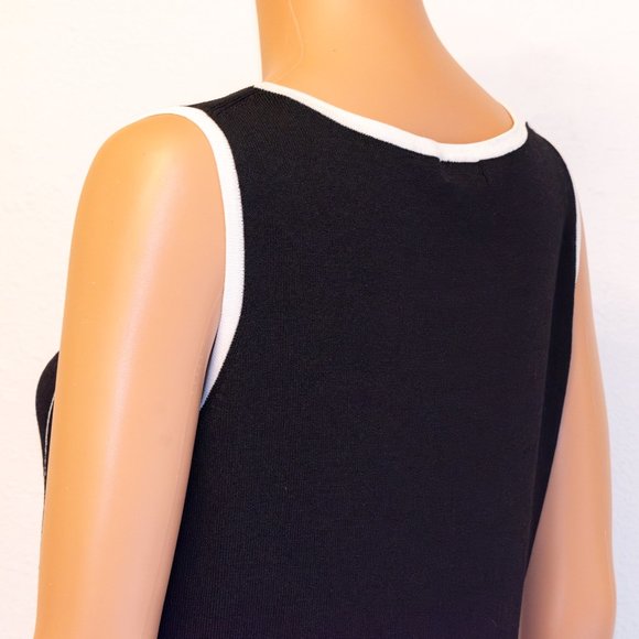 Contrast Detail Black Knit Sleeveless Blouse | Grace Dane Lewis | Size L - Picture 11 of 13